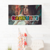 ヴィンテージカラフルタイポグラフィ写真研究科 横断幕 (インサイチュ)