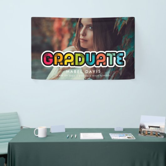 ヴィンテージカラフルタイポグラフィ写真研究科 横断幕 (トレードショー)