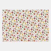 ヴィンテージカラフルチューリップ ラッピングペーパーシート (正面2)