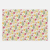 ヴィンテージカラフルチューリップ ラッピングペーパーシート (正面)