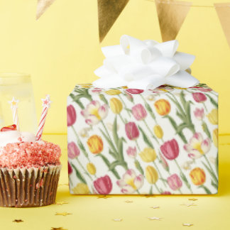 ヴィンテージカラフルチューリップ ラッピングペーパー
