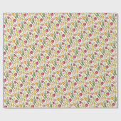 ヴィンテージカラフルチューリップ ラッピングペーパー (フラット)