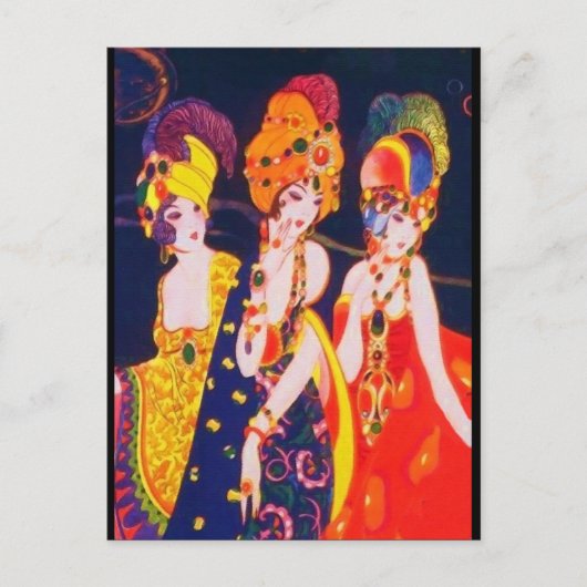 ヴィンテージカラフルデコジュエリー ポストカード (正面)