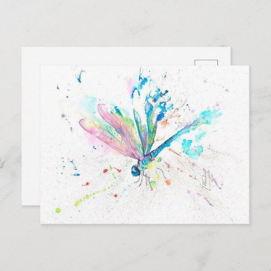 ヴィンテージカラフルトンボ |クリスマスの贈り物  案内ポストカード (正面/裏面)