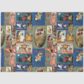 ヴィンテージカラフルハロウィーンカードコラージュ 薄葉紙 (正面)