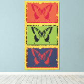 ヴィンテージカラフルバタフライファインアート2 キャンバスプリント (インサイチュ (ウッドフロア))