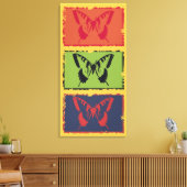 ヴィンテージカラフルバタフライファインアート2 キャンバスプリント (インサイチュ (リビング))