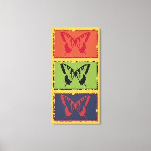ヴィンテージカラフルバタフライファインアート2 キャンバスプリント