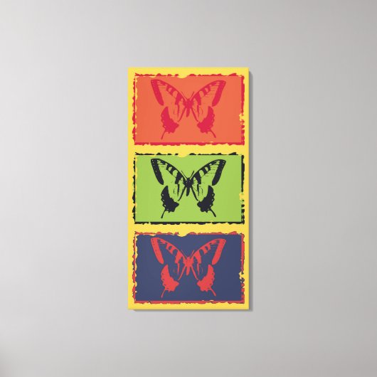 ヴィンテージカラフルバタフライファインアート2 キャンバスプリント (正面)