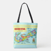 ヴィンテージカラフルバミューダ地図トート トートバッグ (裏面)