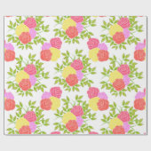 ヴィンテージカラフルバラ花柄 ラッピングペーパー (フラット)