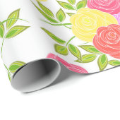 ヴィンテージカラフルバラ花柄 ラッピングペーパー (ロールコーナー)