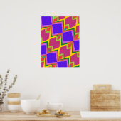 ヴィンテージカラフルパターン抽象芸術 ポスター (キッチン)