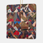 ヴィンテージカラフルパッチワーク熱狂するキルトデザイン セラミックオーナメント (左)