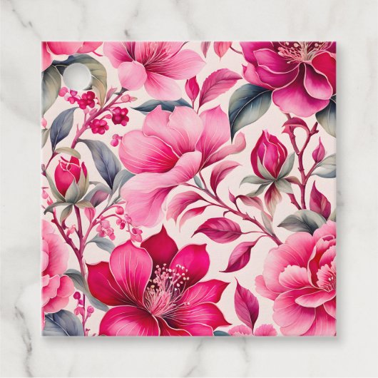 ヴィンテージカラフルファブリックアートギフトラベル フェイバータグ (正面)