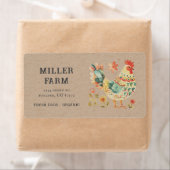 ヴィンテージカラフルフォーク鶏卵カートンラベル ラベル (インサイチュ)