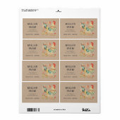 ヴィンテージカラフルフォーク鶏卵カートンラベル ラベル (フルシート)