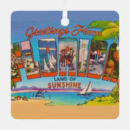 ヴィンテージカラフルフロリダの挨拶 メタルオーナメント