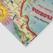 ヴィンテージカラフルフロリダポストカードの地図 薄葉紙 (詳細)