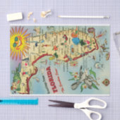 ヴィンテージカラフルフロリダポストカードの地図 薄葉紙 (クラフト)