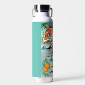 ヴィンテージカラフルフロリダポストカードマップ ウォーターボトル (正面)