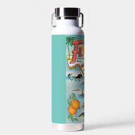 ヴィンテージカラフルフロリダポストカードマップ ウォーターボトル