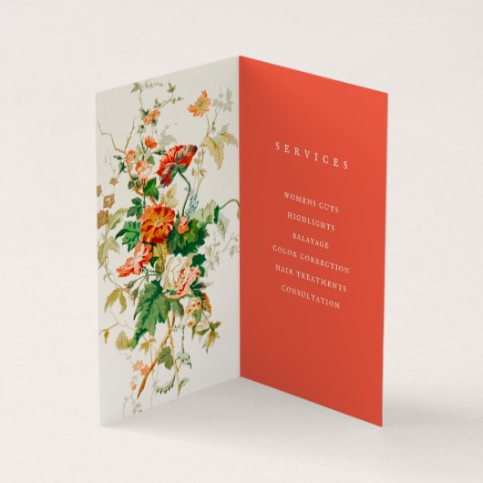 ヴィンテージカラフルフローラアーチ 名刺 (内部)