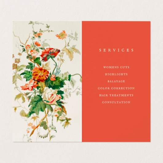 ヴィンテージカラフルフローラアーチ 名刺 (内部フラット)