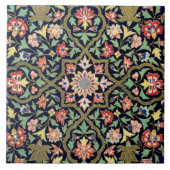 ヴィンテージカラフルフローラインディアンマンダラパターン タイル (正面)