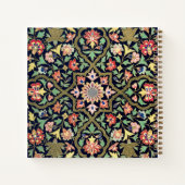 ヴィンテージカラフルフローラインディアンマンダラパターン ノートブック (裏面)