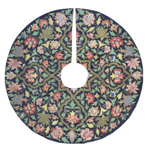 ヴィンテージカラフルフローラインディアンマンダラパターン ブラッシュドポリエステルツリースカート