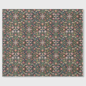 ヴィンテージカラフルフローラインディアンマンダラパターン ラッピングペーパー (フラット)