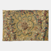 ヴィンテージカラフルフローラカーペットパターン キッチンタオル (横)