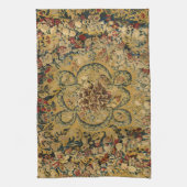 ヴィンテージカラフルフローラカーペットパターン キッチンタオル (縦)