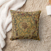 ヴィンテージカラフルフローラカーペットパターン クッション (ブランケット)