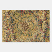 ヴィンテージカラフルフローラカーペットパターン ラッピングペーパーシート (正面3)