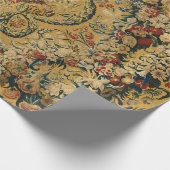 ヴィンテージカラフルフローラカーペットパターン ラッピングペーパー (角)