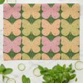 ヴィンテージカラフルフローラバタフライキッチンタオル キッチンタオル (折り畳み)