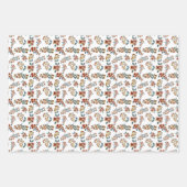 ヴィンテージカラフルフローラバードパターンクリスマス ラッピングペーパーシート (正面3)