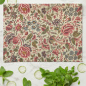 ヴィンテージカラフルフローラプリント キッチンタオル (折り畳み)