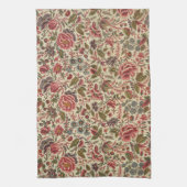 ヴィンテージカラフルフローラプリント キッチンタオル (縦)