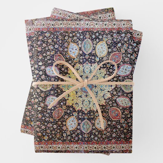 ヴィンテージカラフルフローラマンダラペルシャじゅうたん ラッピングペーパーシート (インサイチュ)