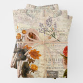 ヴィンテージカラフルフローラ分離 ラッピングペーパーシート (インサイチュ)