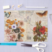 ヴィンテージカラフルフローラ分離 薄葉紙 (クラフト)