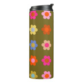 ヴィンテージカラフルフローラ抽象芸術レトロ花 タンブラー (回転左)