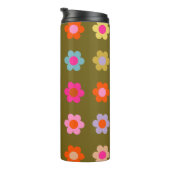 ヴィンテージカラフルフローラ抽象芸術レトロ花 タンブラー (回転右)