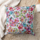 ヴィンテージカラフルフローラ装飾用クッション クッション (ブランケット)