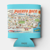 ヴィンテージカラフルプエルトリコの地図 缶クーラー (裏面)
