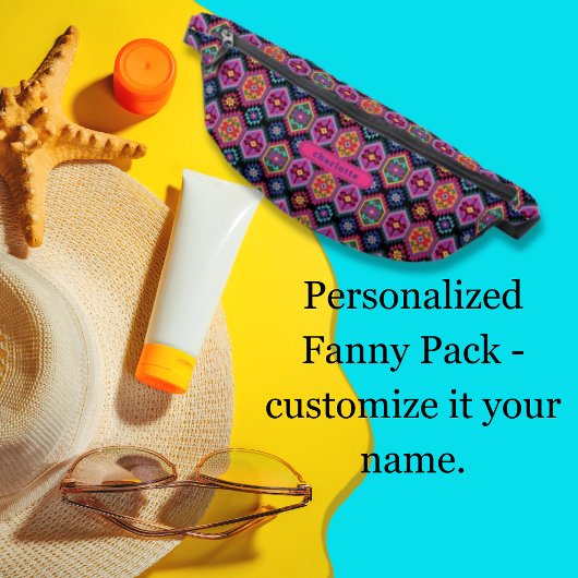 ヴィンテージカラフルペルー民族部族パターン ファニーパック