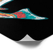 ヴィンテージカラフルマス魚釣りレトロフィッシュグラフィック ポスター (角)